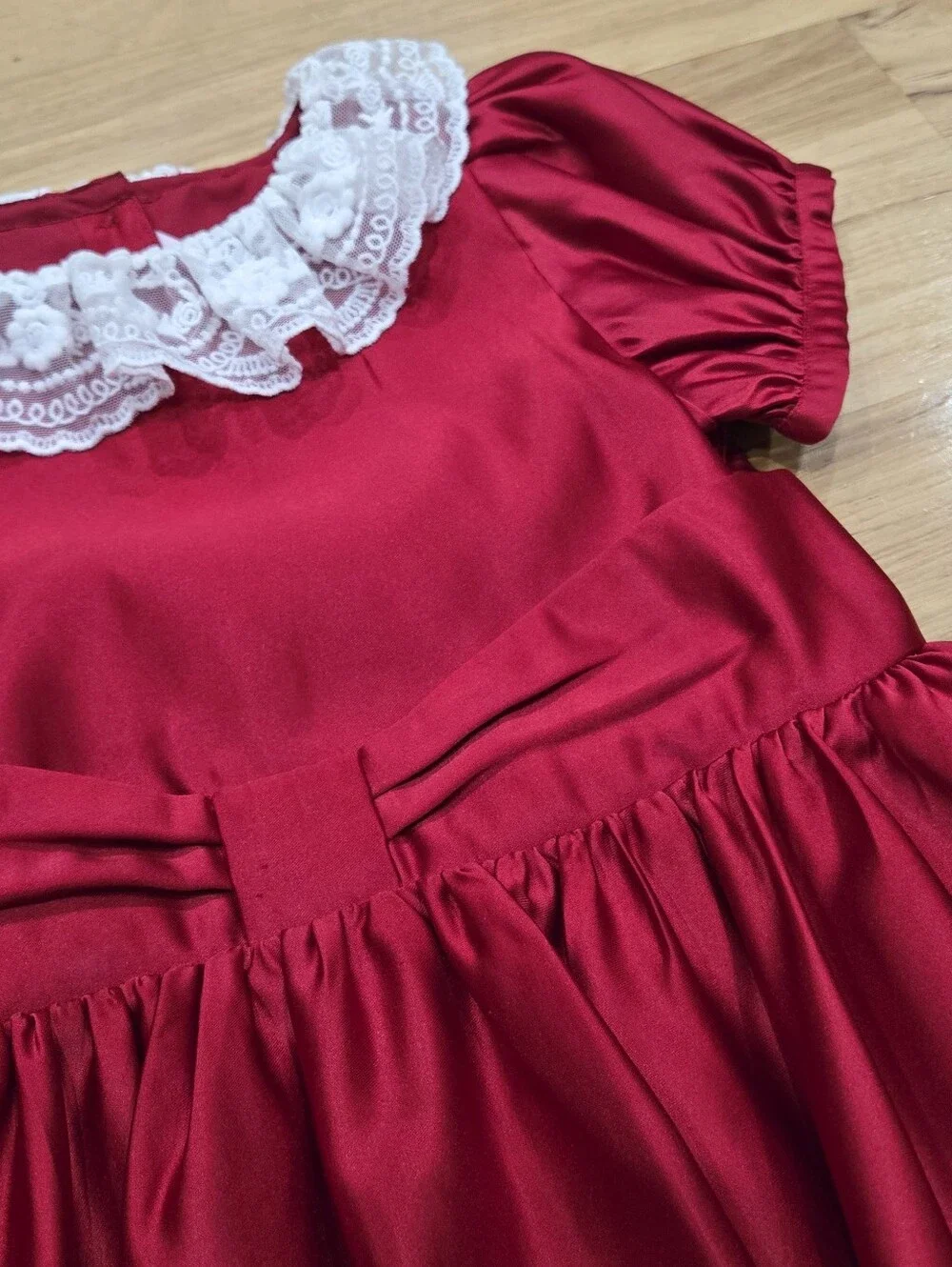 Janie And Jack X American Girl Red Party Dress with White Lace Trim Size 7